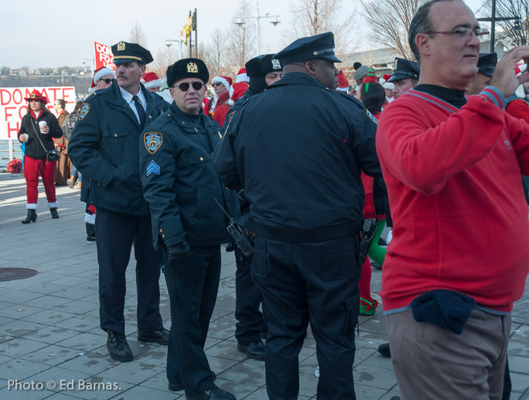 Santa congregating at Pier 84