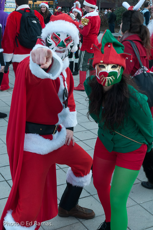 Santa congregating at Pier 84