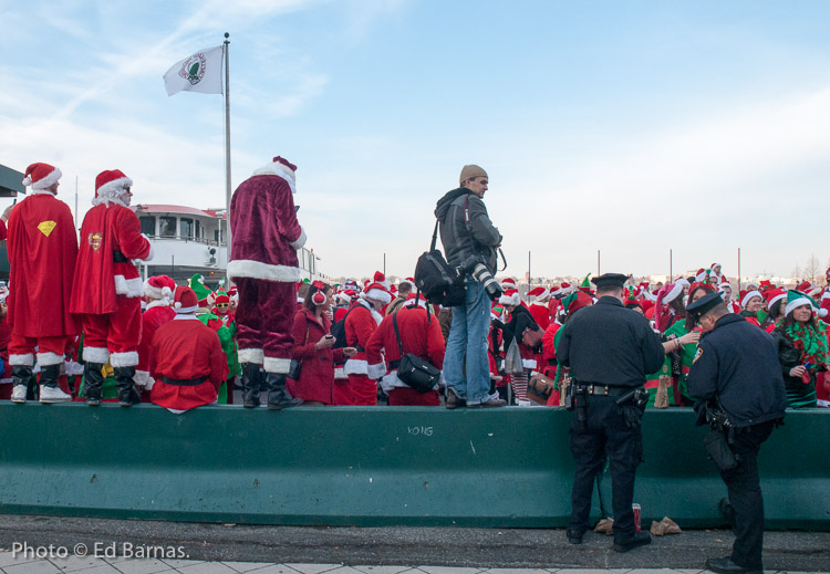 Santa congregating at Pier 84