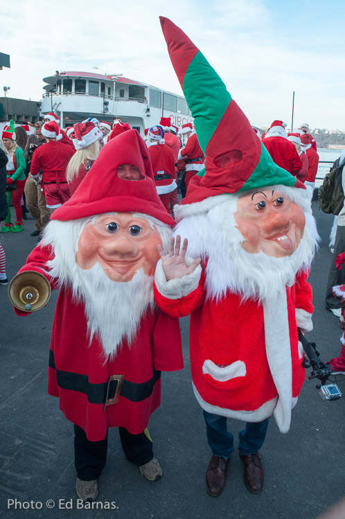 Santa congregating at Pier 84